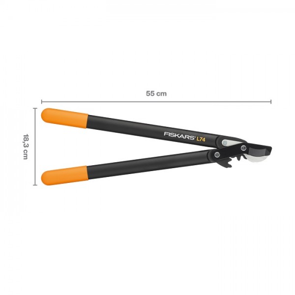 Плоскостной сучкорез до 38 мм Fiskars PowerGear™ Hook Head Bypass Lopper, M (L74) 112290 (1000582)