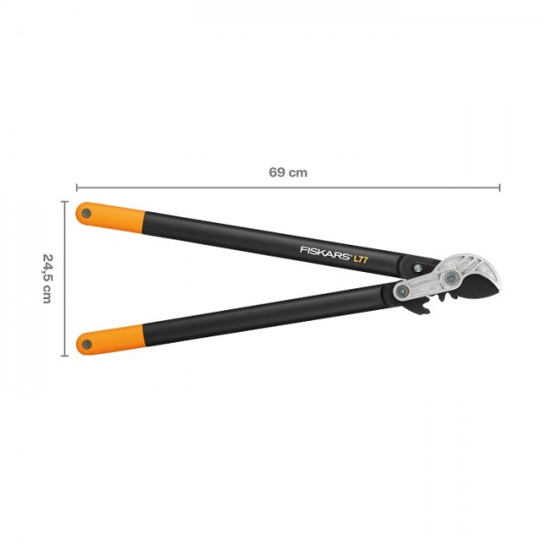 Сучкоріз до 50 мм Fiskars PowerGear™ Anvil L (L77) 112580 (1000583)