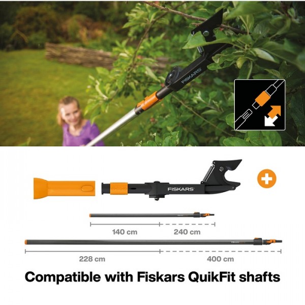 Телескопическая графитовая ручка Fiskars QuikFit (L) 136032 (1000665)