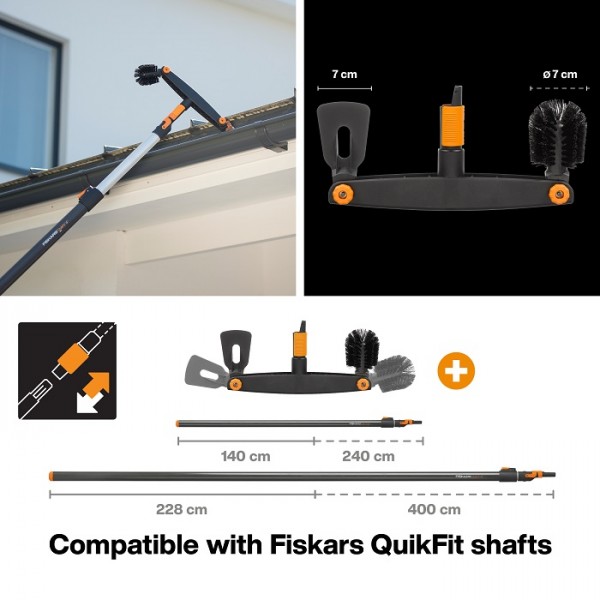 Щетка для чистки желобов Fiskars QuikFit 135542 (1001414)