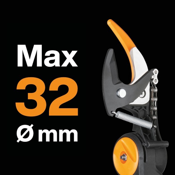 Телескопический высоторез до 32 мм Fiskars PowerGear™ X Telescopic UPX86, 2.4-4 м + садовая пила UPX80, 330 мм (1023634)