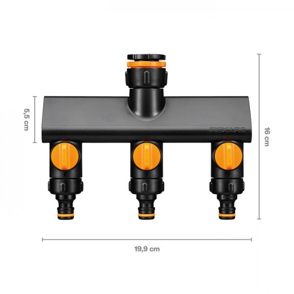 Тройник для крана Fiskars Comfort 3 выхода (1070578)