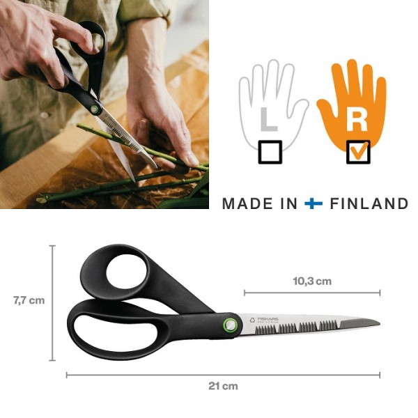 Универсальные зубчатые садовые ножницы Fiskars Functional Form 21 см, 1062544 (1074544)