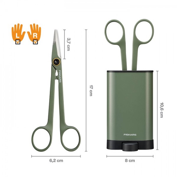 Ножницы для точной обрезки растений Fiskars Plant care с держателем (1075315)