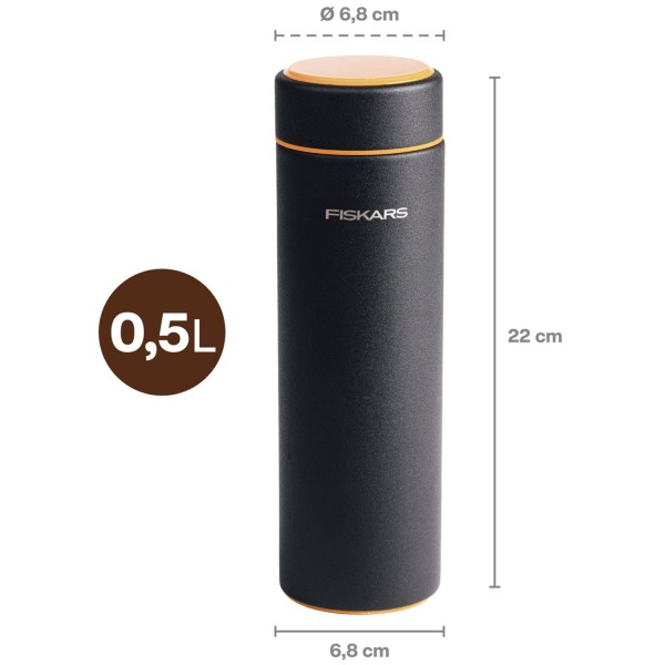 Термос Fiskars On-the-go 0.5 л, черный, A14833 (1078699)