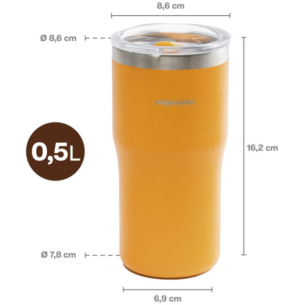Термокружка Fiskars On-the-go 0.5 л, помаранчева, A14836 (1078761)