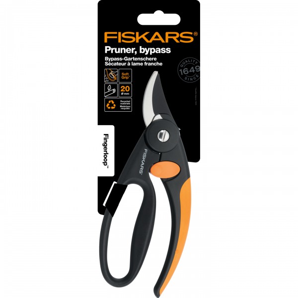 Площинный секатор до 20 мм Fiskars Fingerloop P44 Bypass, 111440 (1001534)