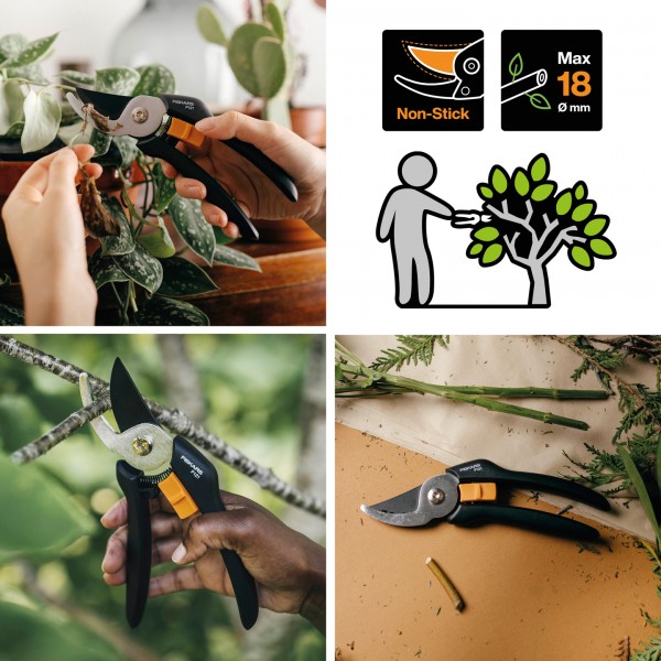 Плоскостный секатор до 18 мм Fiskars Solid™ P121 Bypass (1057160) Плоскостный секатор до 18 мм Fiskars Solid™ P121 Bypass (1057160)