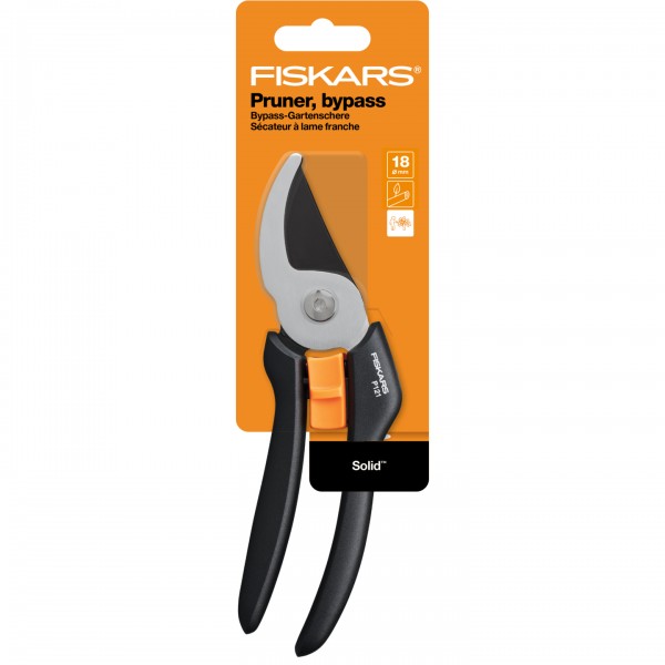 Плоскостный секатор до 18 мм Fiskars Solid™ P121 Bypass (1057160) Плоскостный секатор до 18 мм Fiskars Solid™ P121 Bypass (1057160)