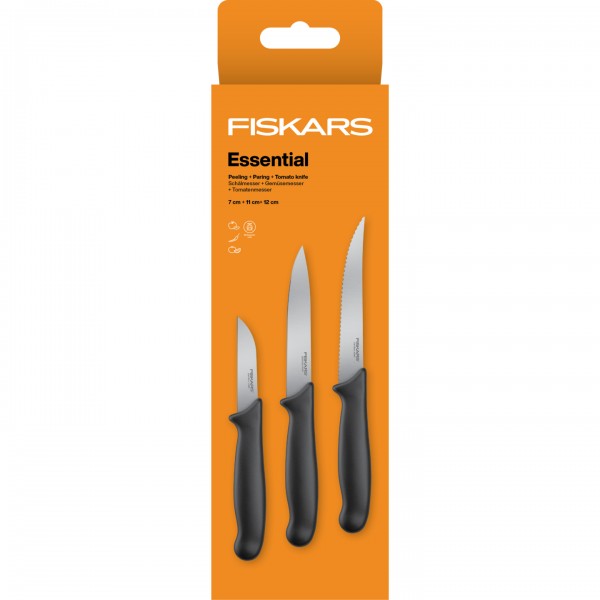 Набір ножів для щоденної роботи Fiskars Essential 3 шт (1065584) 1065584