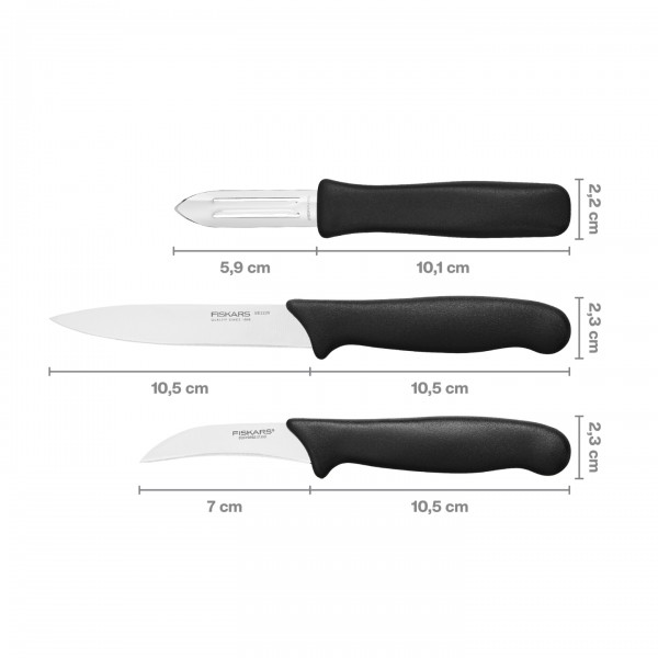 Набір ножів для овочів та фруктів Fiskars Essential 3 шт (1065600) 1065600