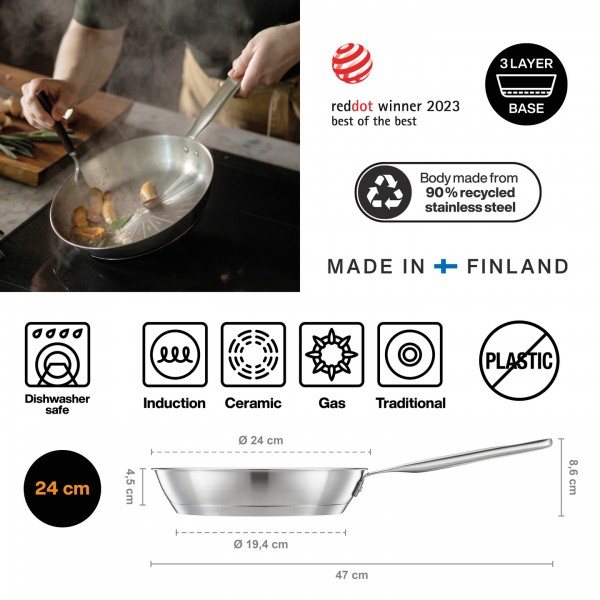 Сковорода Fiskars All Steel pure 24 см (1065627) 1065627 Сковорода Fiskars All Steel pure 24 см (1065627) 1065627