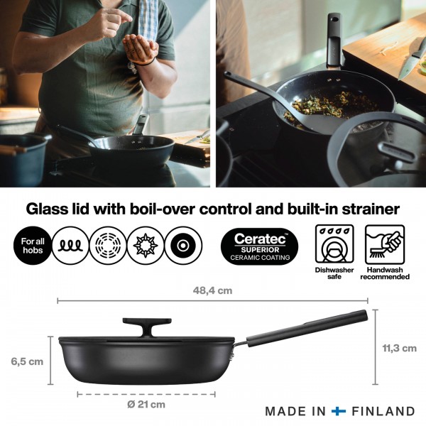 Сотейник Fiskars Hard Face 26 см з кришкою (1075529) 1075529