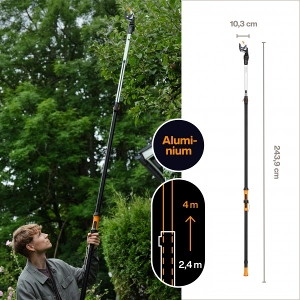 Высоторез телескопический до 32 мм Fiskars DualAction UPX96, Telescopic 2.4-4 м (1080131)
