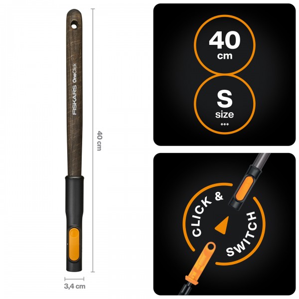 Ручка дерев'яна мала Fiskars OneClick S FSC, 40 см (1080670) 1080670