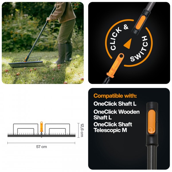 Граблі для газонів Fiskars OneClick 57 см (1080680) 1080680 Граблі для газонів Fiskars OneClick 57 см (1080680) 1080680
