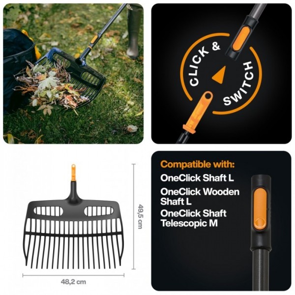 Граблі-лопата Fiskars OneClick 48 см (1080681) 1080681 Граблі-лопата Fiskars OneClick 48 см (1080681) 1080681
