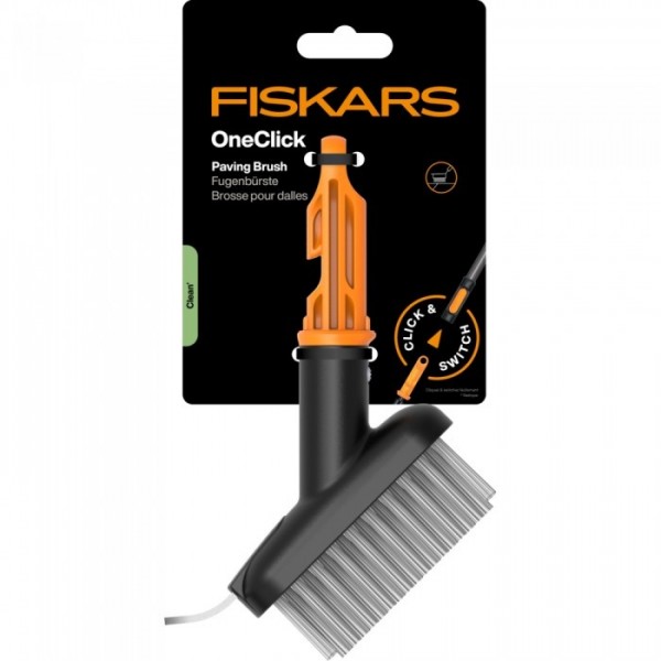 Щітка для швів бруківки Fiskars OneClick + ручка 161 см (1080719) 1080719 Щітка для швів бруківки Fiskars OneClick + ручка 161 см (1080719) 1080719