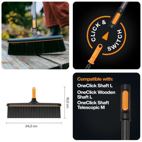 Щітка для прибирання у дворі Fiskars OneClick 34 см (1080700) 1080700 Щітка для прибирання у дворі Fiskars OneClick 34 см (1080700) 1080700