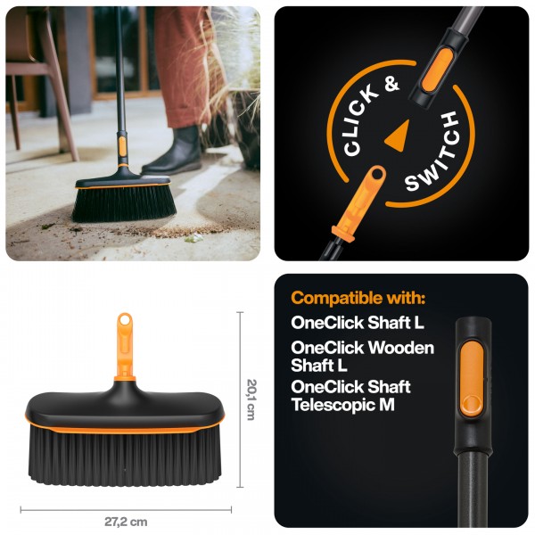 Щітка для прибирання у дворі Fiskars OneClick 27 см (1080701) 1080701 Щітка для прибирання у дворі Fiskars OneClick 27 см (1080701) 1080701