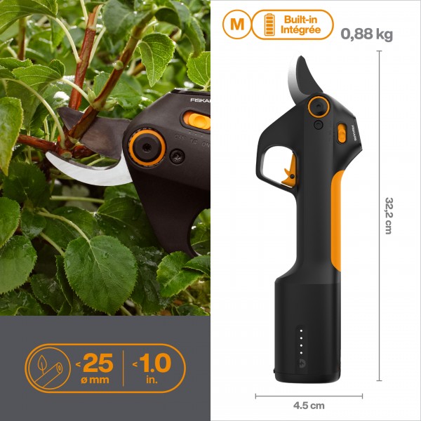 Акумуляторний секатор до 25 мм Fiskars ePruner M Bypass (1082297) 1082297