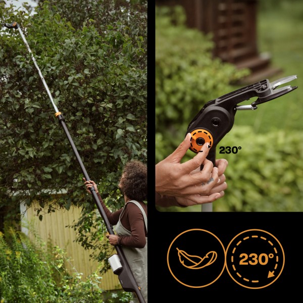 Акумуляторний висоторіз до 32 мм Fiskars eTree Pruner Bypass 2.5-4.0 м, БЕЗ АКУМУЛЯТОРА (1082340) 1082340