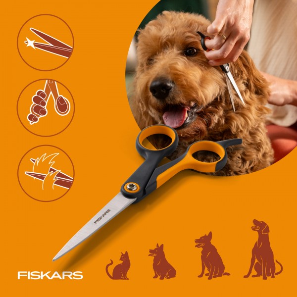 Ножиці для грумінгу собак і котів Fiskars Trimming scissors (2009126) Ножиці для грумінгу собак і котів Fiskars Trimming scissors (2009126)