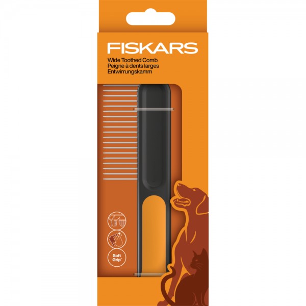 Расческа для груминга кошек и собак Fiskars Wide Toothed Comb (2009134) Расческа для груминга кошек и собак Fiskars Wide Toothed Comb (2009134)