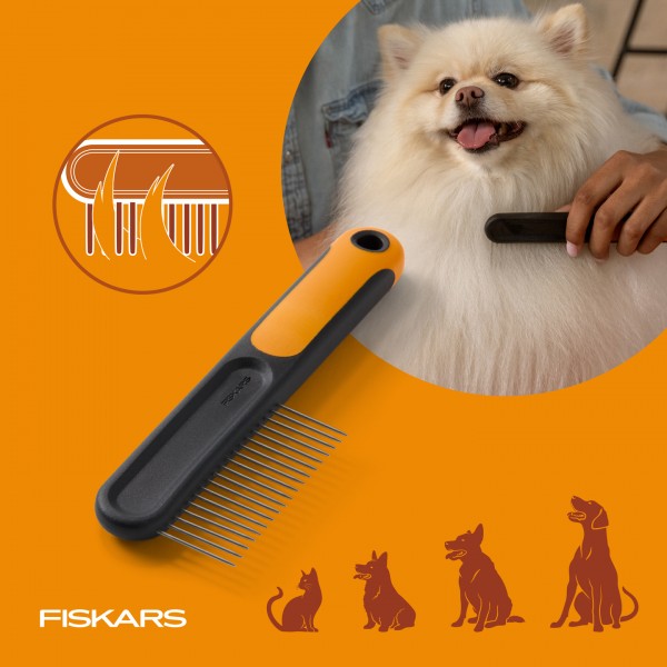 Расческа для груминга кошек и собак Fiskars Wide Toothed Comb (2009134) Расческа для груминга кошек и собак Fiskars Wide Toothed Comb (2009134)