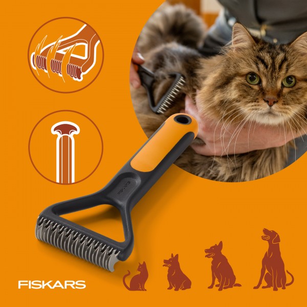 Ковтунорез для груминга кошек и собак Fiskars Dematting Rake (2009136) Ковтунорез для груминга кошек и собак Fiskars Dematting Rake (2009136)