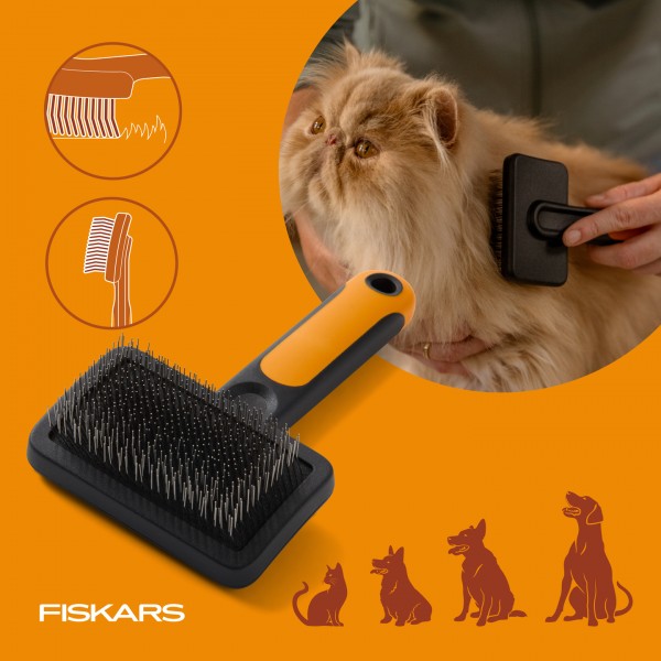 Щітка для вичісування котів і собак Fiskars Slicker Brush (2009138) Щітка для вичісування котів і собак Fiskars Slicker Brush (2009138)