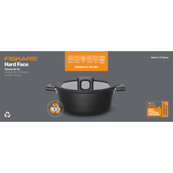 Кастрюля Fiskars Hard Face 5 л 1052228
