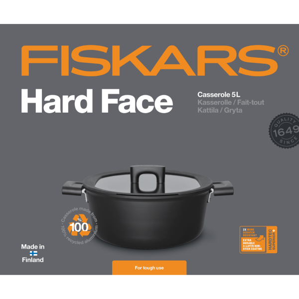 Кастрюля Fiskars Hard Face 5 л 1052228