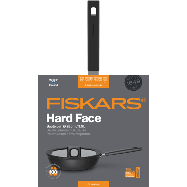 Сотейник Fiskars Hard Face с крышкой 28 см 1052232