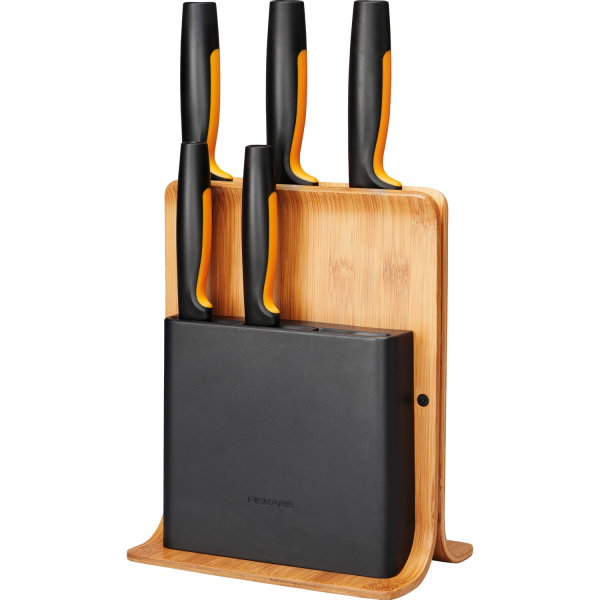 Набор кухонных ножей с бамбуковым блоком Fiskars Functional Form ™ 5 шт 1057552