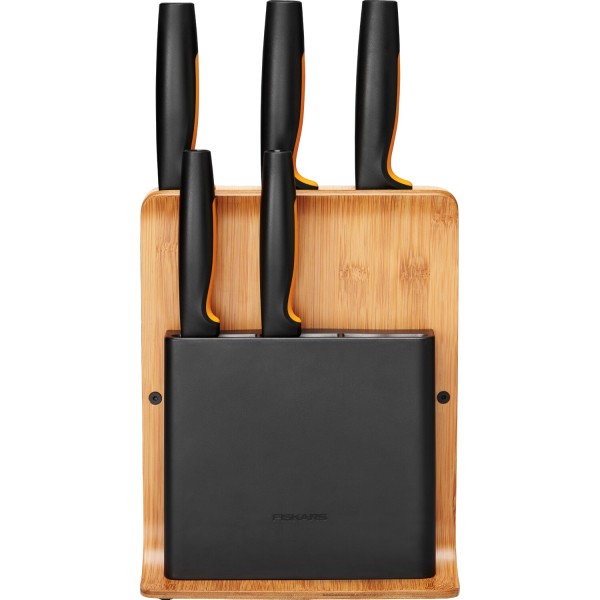 Набор кухонных ножей с бамбуковым блоком Fiskars Functional Form ™ 5 шт 1057552