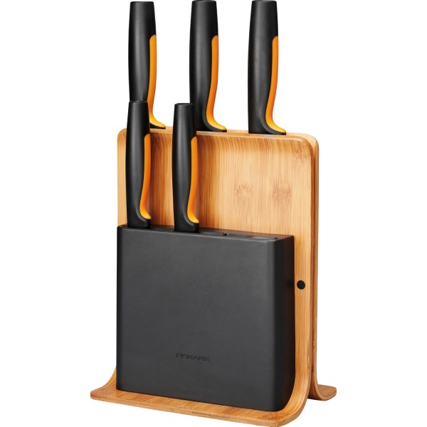 Набор кухонных ножей с бамбуковым блоком Fiskars Functional Form ™ 5 шт 1057552