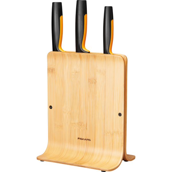 Набор кухонных ножей с бамбуковым блоком Fiskars Functional Form ™ 3 шт 1057553