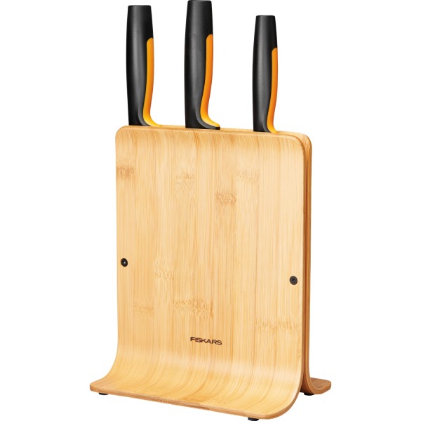 Набор кухонных ножей с бамбуковым блоком Fiskars Functional Form ™ 3 шт 1057553