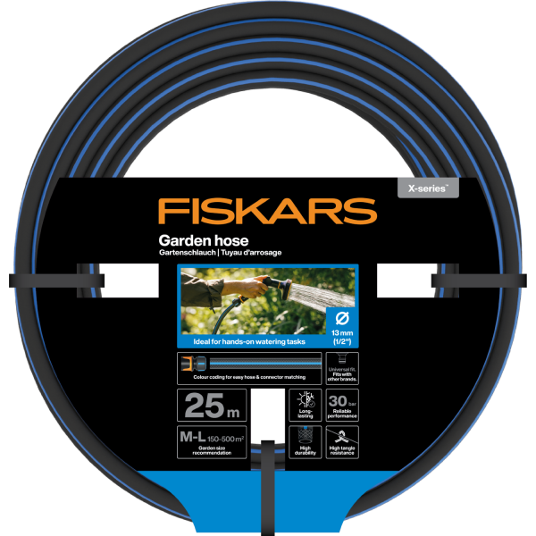 Садовый шланг Fiskars X-series™ 13 мм (1/2”) 25 м (1076045)