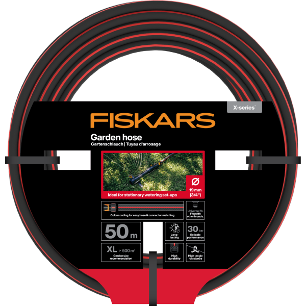 Садовый шланг Fiskars X-series™ 19 мм (3/4”) 50 м (1076048)