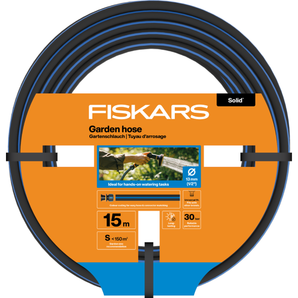 Садовый шланг Fiskars Solid™ 13 мм (1/2”) 15 м (1076049)