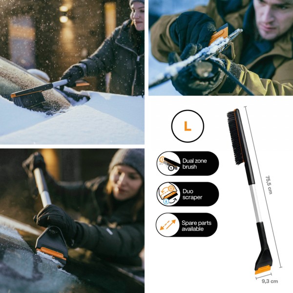 Щітка-скребок довга Fiskars Plus L, 75 см (1078494)