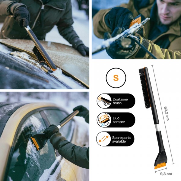 Щітка-скребок коротка Fiskars Plus S, 63 см (1078495)