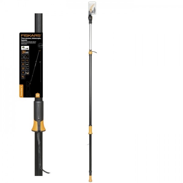 Телескопический высоторез до 32 мм Fiskars PowerGear™ X Telescopic UPX86, 2.4-4 м + садовая пила UPX80, 330 мм (1023634)