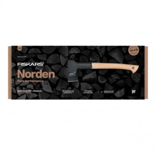 Подарочный набор Fiskars Norden splitting axe N12 + sharpener SET (1052277)