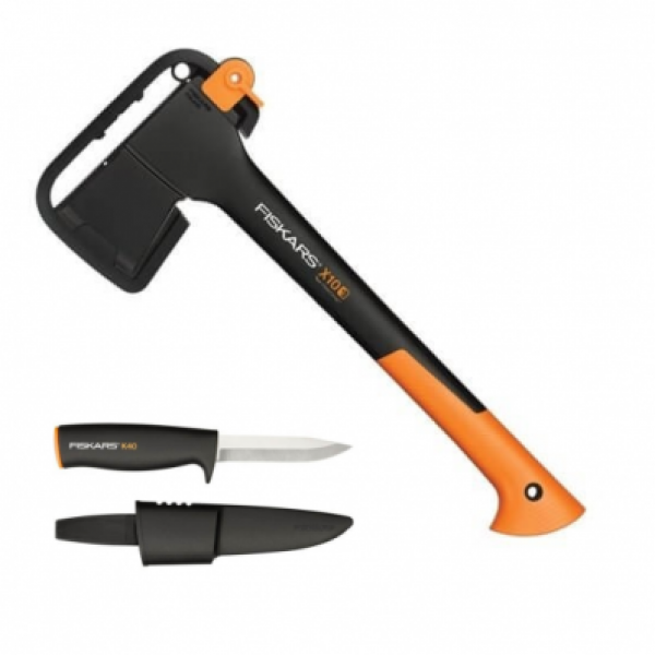 Універсальна сокира Fiskars S X10 121443 (1015619) + Ніж загального призначення Fiskars з чохлом K40 125860 1001622 (1060001)